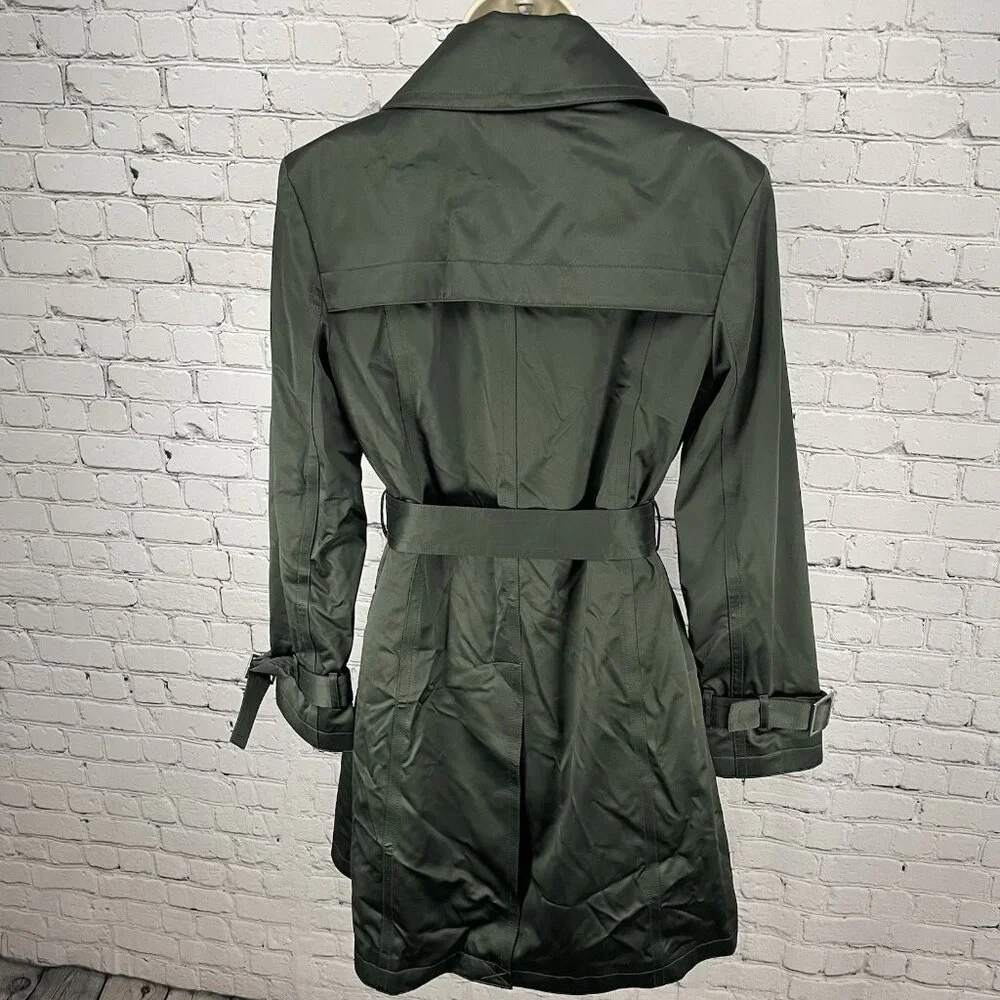 Michael Kors Green Belted Removable Lining Insulated Trench Pea Coat Small S